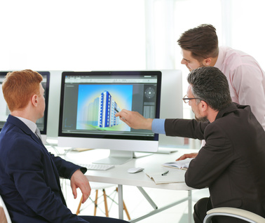 Young engineers working in the office