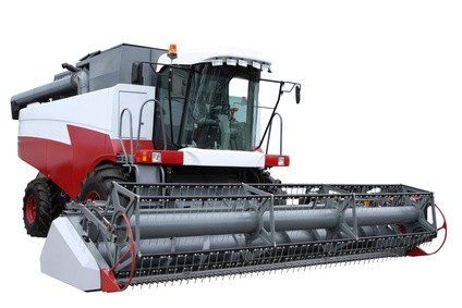Red modern combine separately on a white background