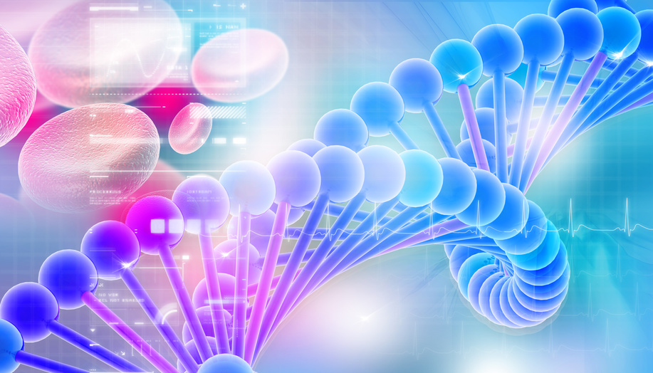 3d dna in color background